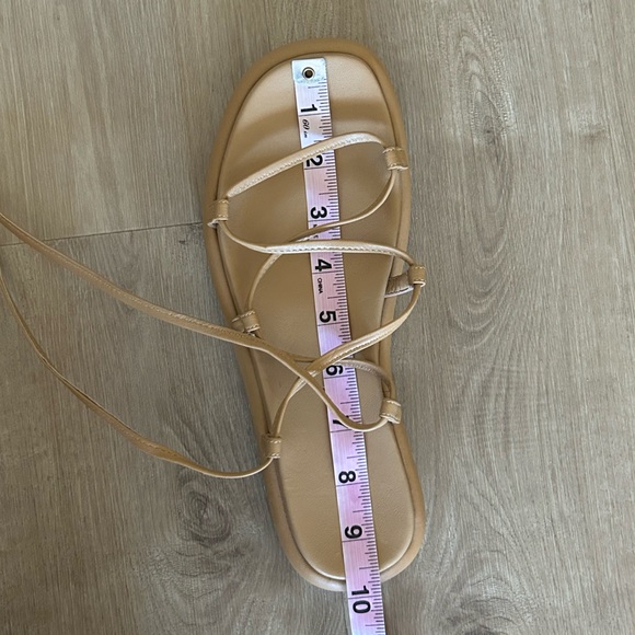 KHAITE Alba Leather Wraparound Platform Sandals in Tan - Picture 13 of 14